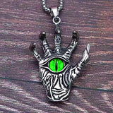 Evil Eye Skull Hand Paw Pendant Necklace Men Women - Halloween Gift