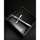 Men Skull Cross Pendant Christian Necklace Silver Stainless Steel Jewelry