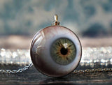 Scary Eyeball Glass Pendant Necklace, Gothic Halloween Gift