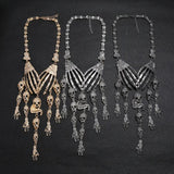 Punk Skull Choker Halloween Necklace Unisex Skull Heads Tassel Necklace