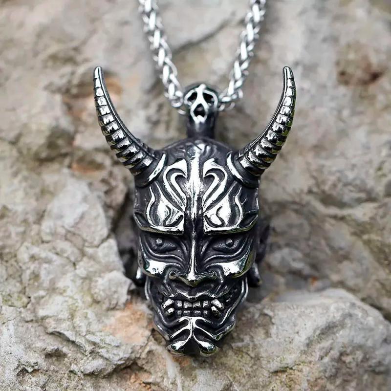 Goth Punk Skull Fangs Necklace Stainless Steel Halloween Cosplay Jewelry