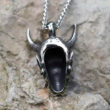 Goth Punk Skull Fangs Necklace Stainless Steel Halloween Cosplay Jewelry