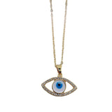 14K Bling Eye Pendant Necklace Shining Evil Eyes Necklace