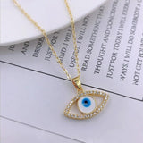 14K Bling Eye Pendant Necklace Shining Evil Eyes Necklace