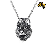Vintage Wolf Head Necklace Punk Gothic Hip Hop Male Female Party Gift Jewelry