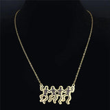 Skull Dance Chain Necklace Stainless Steel Pendant Necklaces for Women N4056