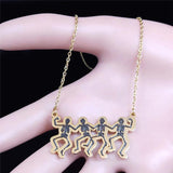Skull Dance Chain Necklace Stainless Steel Pendant Necklaces for Women N4056