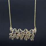 Skull Dance Chain Necklace Stainless Steel Pendant Necklaces for Women N4056