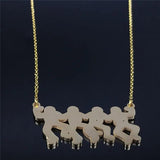 Skull Dance Chain Necklace Stainless Steel Pendant Necklaces for Women N4056
