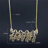 Skull Dance Chain Necklace Stainless Steel Pendant Necklaces for Women N4056