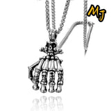 Vintage Gothic Skeleton Hand Necklace Punk Rock Pendant Halloween Jewelry
