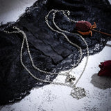 Vintage Punk Cuban Chain Mushroom Pendant Necklace Hollow Star Women Choker