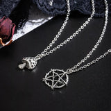 Vintage Punk Cuban Chain Mushroom Pendant Necklace Hollow Star Women Choker