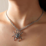 Hip Hop Punk Spider Pendant Necklace for Women Men