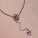Spider Web Pendant Double Layered Necklace Sweater Chain