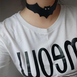 Punk Bat Necklace Choker Kit PU Leather Heart Punk Goth Love Wing Jewelry