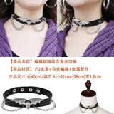 Punk Bat Necklace Choker Kit PU Leather Heart Punk Goth Love Wing Jewelry