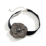Exaggerated Goth Rose Flower Choker Necklace Women Ladies Clavicle Chain