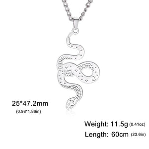 Vintage Snake Animal Necklace Gothic Ouroboros Serpent Pendant