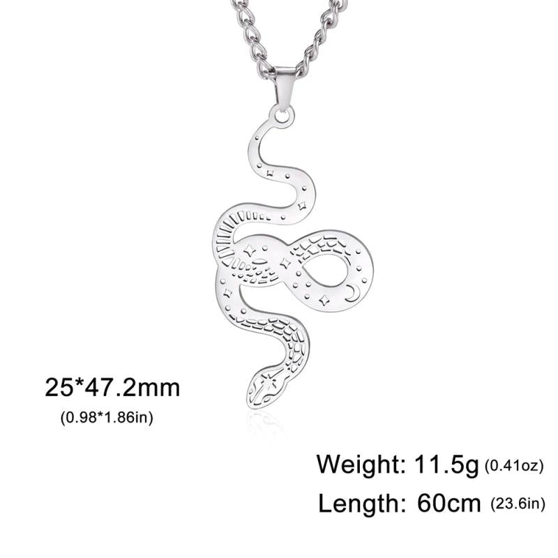 Vintage Snake Animal Necklace Gothic Ouroboros Serpent Pendant