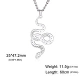 Vintage Snake Animal Necklace Gothic Ouroboros Serpent Pendant