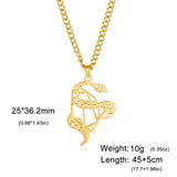 Vintage Snake Animal Necklace Gothic Ouroboros Serpent Pendant
