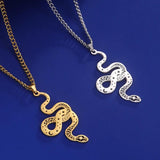 Vintage Snake Animal Necklace Gothic Ouroboros Serpent Pendant
