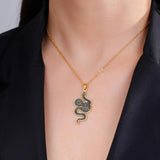 Vintage Snake Animal Necklace Gothic Ouroboros Serpent Pendant