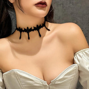 Gothic Lace Choker Necklace For Women Halloween Collar