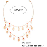 Cowrie Shell Layer Necklace Women Bib Necklace for Beach Costume