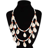 Cowrie Shell Layer Necklace Women Bib Necklace for Beach Costume