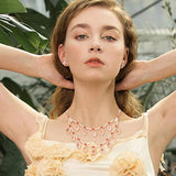 Cowrie Shell Layer Necklace Women Bib Necklace for Beach Costume