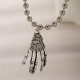Punk Pearl Halloween Ghost Claw Necklace Women Party Gift X7909