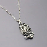 DIY 3D Big Owl Stainless Steel Necklace Gothic Nighthawk Jewelry