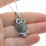 DIY 3D Big Owl Stainless Steel Necklace Gothic Nighthawk Jewelry