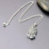 DIY 3D Big Owl Stainless Steel Necklace Gothic Nighthawk Jewelry
