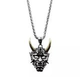 Vintage Gothic Ghost Mask Pendant Necklace for Men