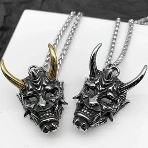 Vintage Gothic Ghost Mask Pendant Necklace for Men