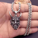 Vintage Gothic Ghost Mask Pendant Necklace for Men