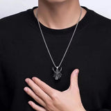 Vintage Gothic Ghost Mask Pendant Necklace for Men