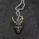 Vintage Gothic Ghost Mask Pendant Necklace for Men
