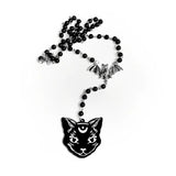 Vintage Gothic Punk Cat Bat Necklace for Man Women