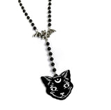 Vintage Gothic Punk Cat Bat Necklace for Man Women