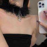 Crystal Pendant Necklace Halloween Party Choker Chain Gothic Jewelry