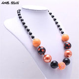 Girls Chunky Beads Necklace Halloween Style Kids Bubblegum Jewelry