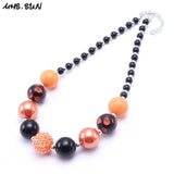 Girls Chunky Beads Necklace Halloween Style Kids Bubblegum Jewelry