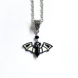 Gothic Punk Bat Enamel Pendant Necklace
