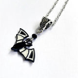 Gothic Punk Bat Enamel Pendant Necklace