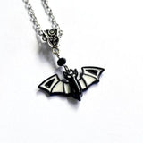 Gothic Punk Bat Enamel Pendant Necklace