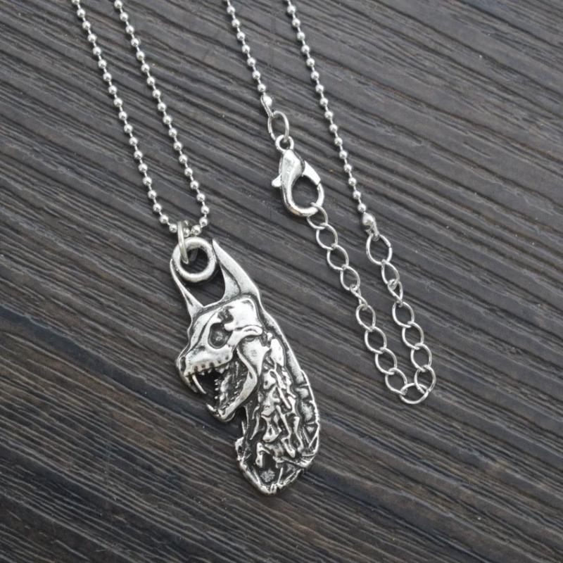 Vintage Alloy Monster Pendant Necklace for Halloween